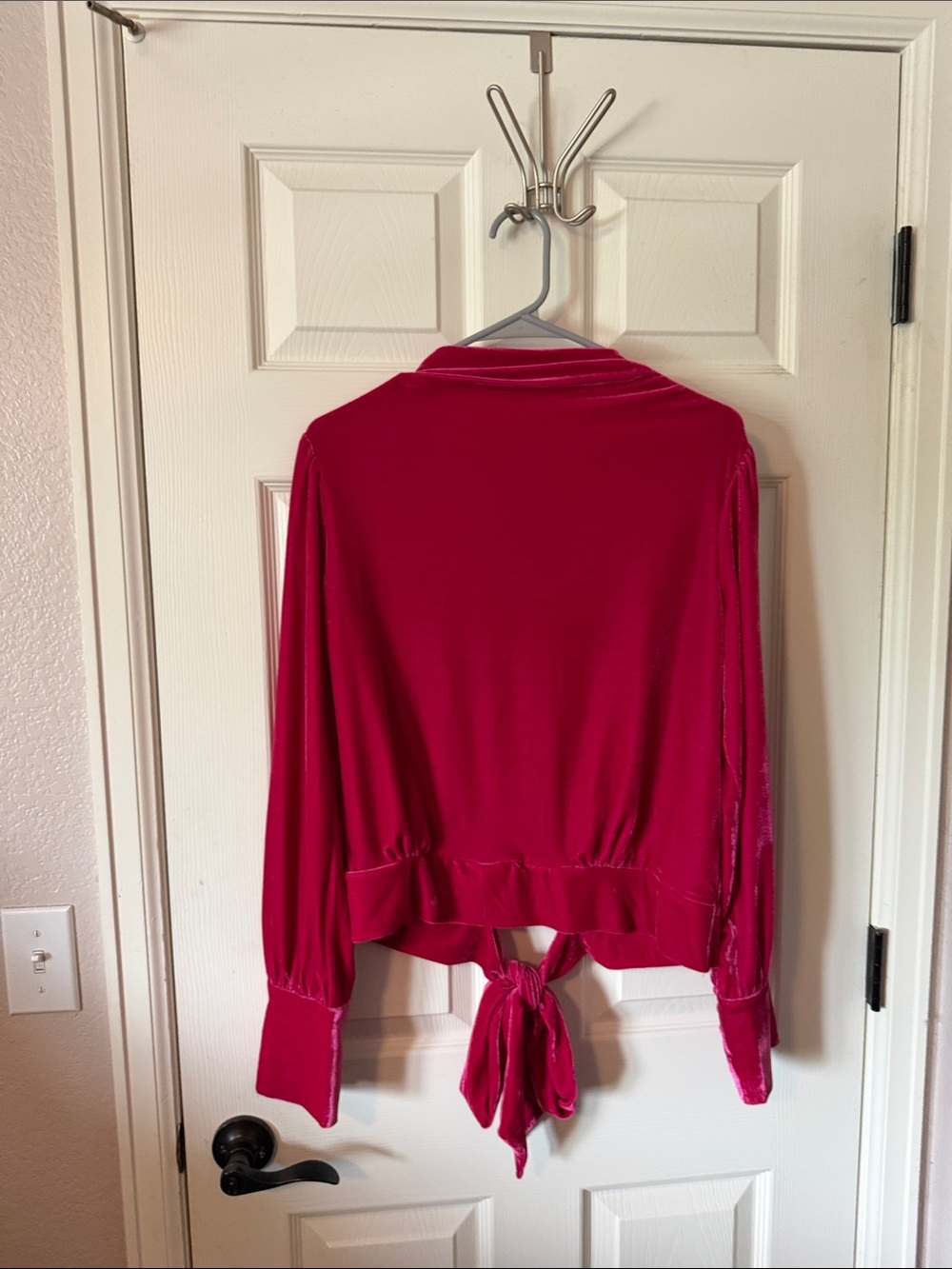 BTFL Life Raspberry Open Tie-Back Long Sleeve Top